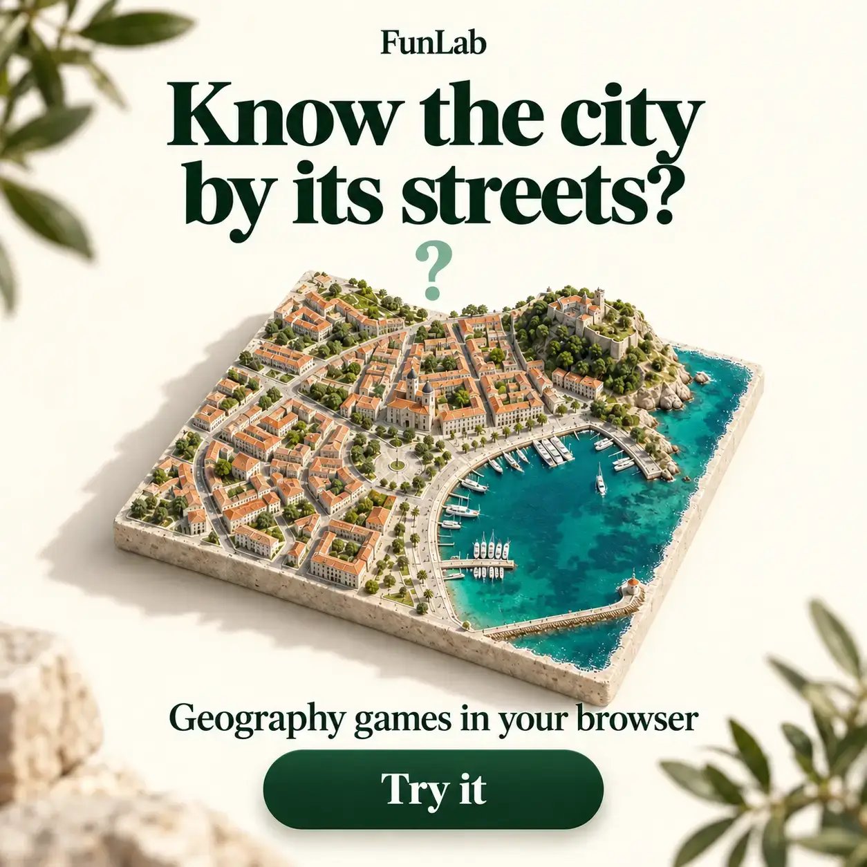 FunLab: know the city by its streets? Geography games in your browser.