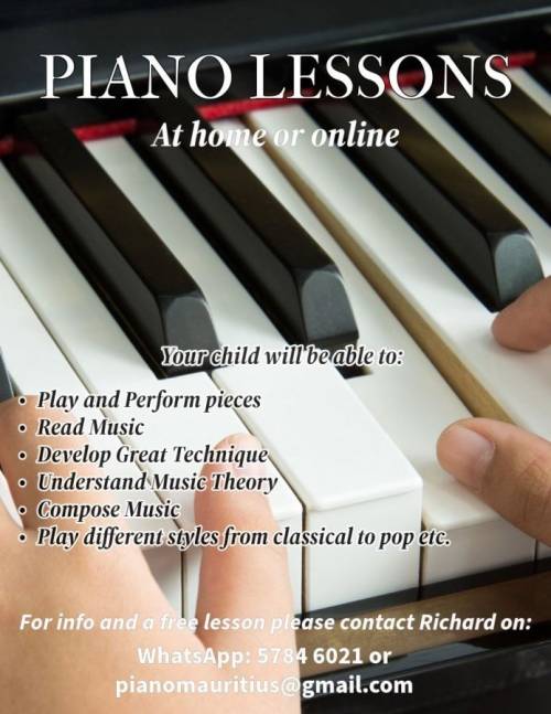 Piano Lessons - at home or online